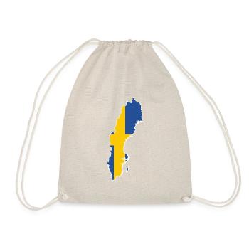 Map of Sweden with flag inside - Drawstring Bag - nature - Front