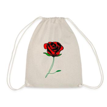 🌹❤️✦ ° Romantische rote Rose-zeitlose Rose Line Art - Turnbeutel - Natur - Vorne