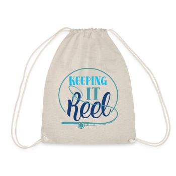 Keeping It Reel Funny Fishing Slogan - Drawstring Bag - nature - Front