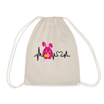 Battement de coeur d'amour de lapin rose - Sac de sport léger - nature - Devant