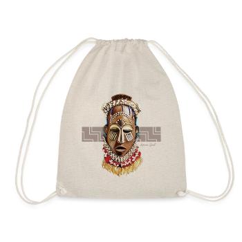 African mask, Benin - Drawstring Bag - nature - Front