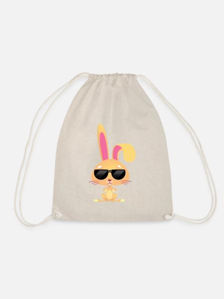 cooler, süßer Hase mit Sonnenbrille - Turnbeutel - Natur