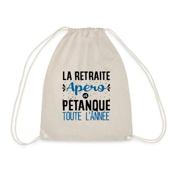La retraite Apéro et Pétanque cadeau boule humour - Sac de sport léger - nature - Devant