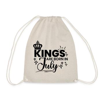 Kings Are Born In July Birthday Quote - Drawstring Bag - nature - Front