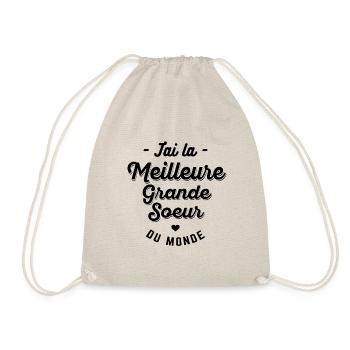 J'AI LA MEILLEURE GRANDE-SOEUR DU MONDE - Sac de sport léger - nature - Devant