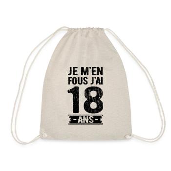JE M'EN FOUS J'AI 18 ANS - Sac de sport léger - nature - Devant