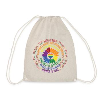 Black Lives Matter LGBT Pride Equality Facts - Drawstring Bag - nature - Front