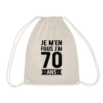JE M'EN FOUS J'AI 70 ANS - Sac de sport léger - nature - Devant