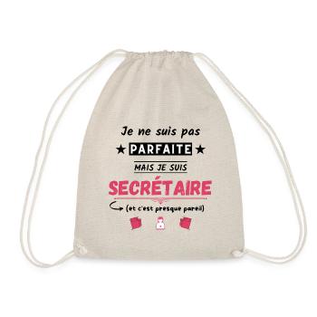 Je ne suis pas parfaite mais je suis secrétaire - Sac de sport léger - nature - Devant