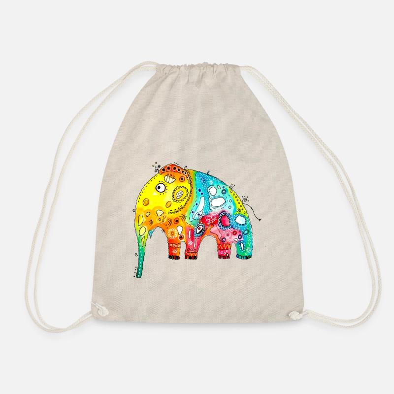 Lustiger Elefant Illustration - Turnbeutel - Natur