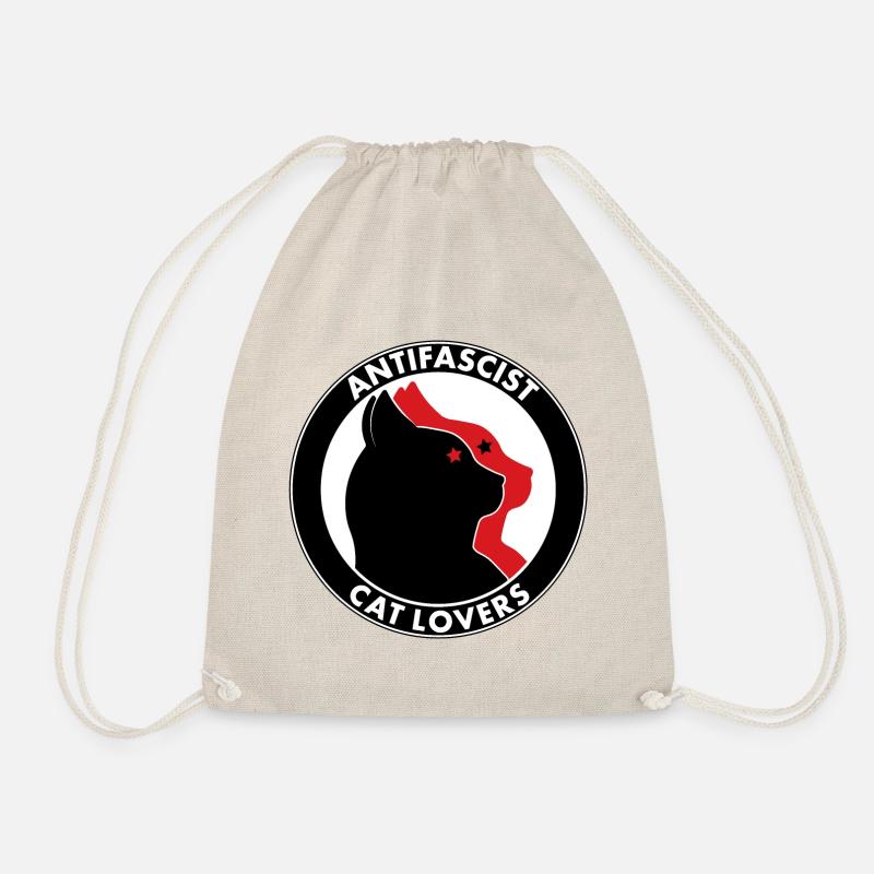 Antifascist Cat Lovers - Drawstring Bag - nature
