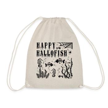 Happy Halloween -Lovely Hallo fish Seaweed - Black - Drawstring Bag - nature - Front