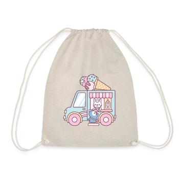 Camion de crème glacée Lapin et Pingouin - Sac de sport léger - nature - Devant