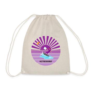 Kitesurfing sunset waves - Drawstring Bag - nature - Front