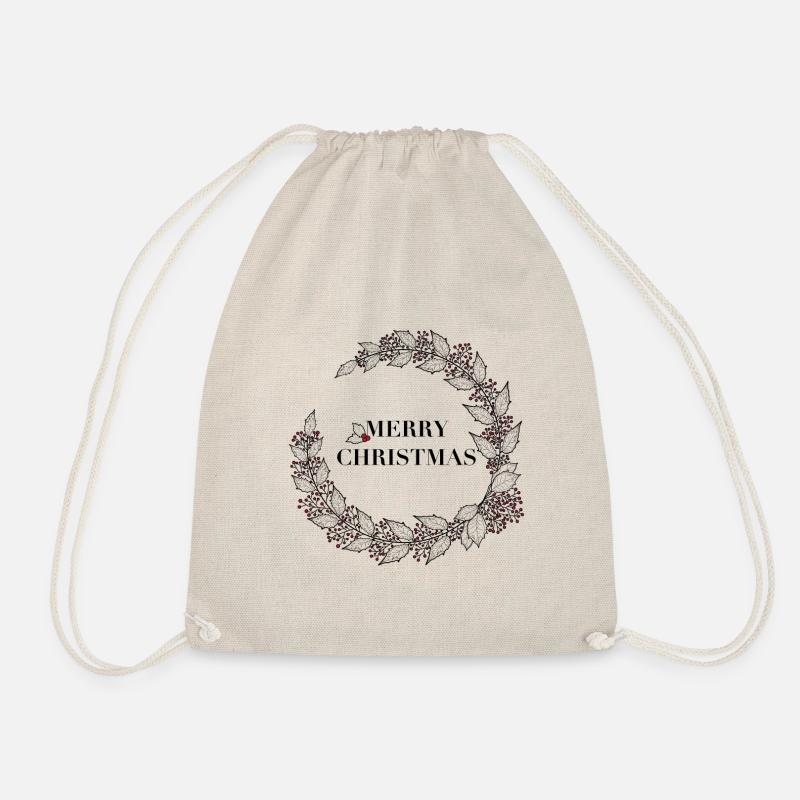 Merry Christmas - Drawstring Bag - nature