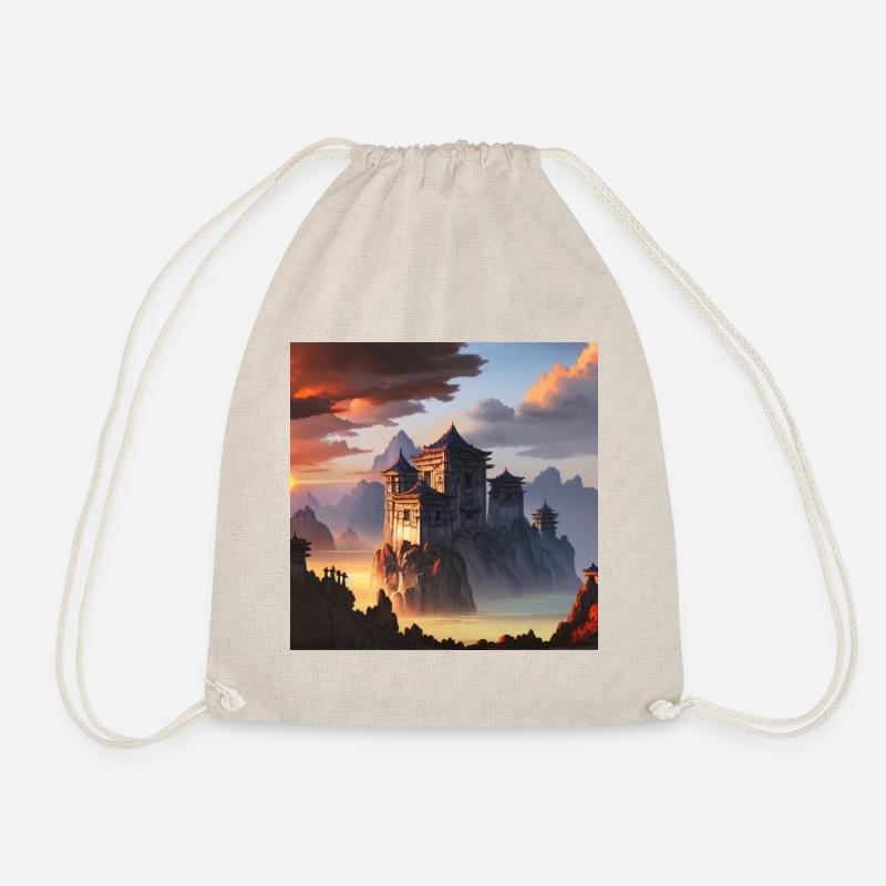 Castle ruin with Asian influence - Drawstring Bag - nature