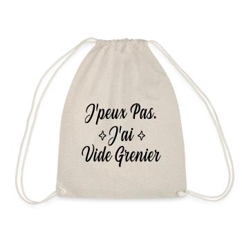 Je peux pas j'ai vide grenier humour drôle - Sac de sport léger - nature - Devant