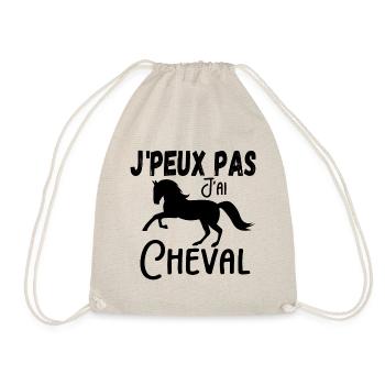 j'peux pas j'ai cheval - Sac de sport léger - nature - Devant