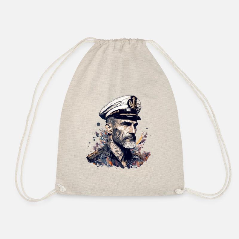 The captain and his sailing ship, sailor - Drawstring Bag - nature