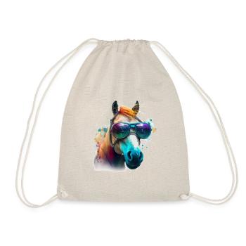 Cool Cheeky Graffiti Horse Horse Lovers - Drawstring Bag - nature - Front
