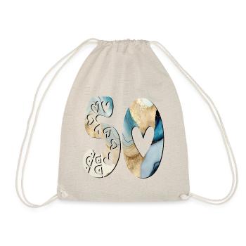 NUMBER 50 - 50th Birthday - FIFTY - Drawstring Bag - nature - Front