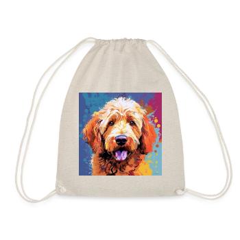 Golden Doodle Pop Art - Turnbeutel - Natur - Vorne