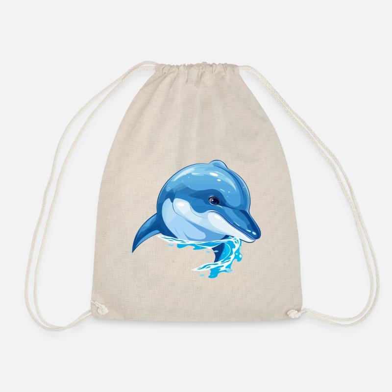 Schönes Delfin Design - Turnbeutel - Natur