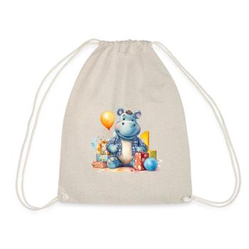 First Birthday Cute Animal Children's Birthday Party - Drawstring Bag - nature - Front