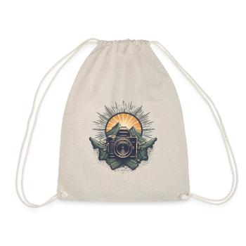 Logo de caméra rétro cool - Sac de sport léger - nature - Devant