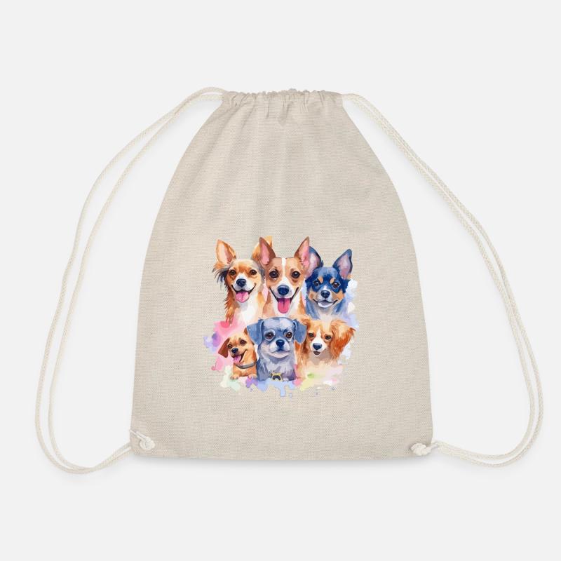 Dog funny pack - Drawstring Bag - nature