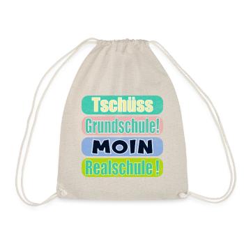 Tschüss Grundschule - Moin Realschule - Turnbeutel - Natur - Vorne
