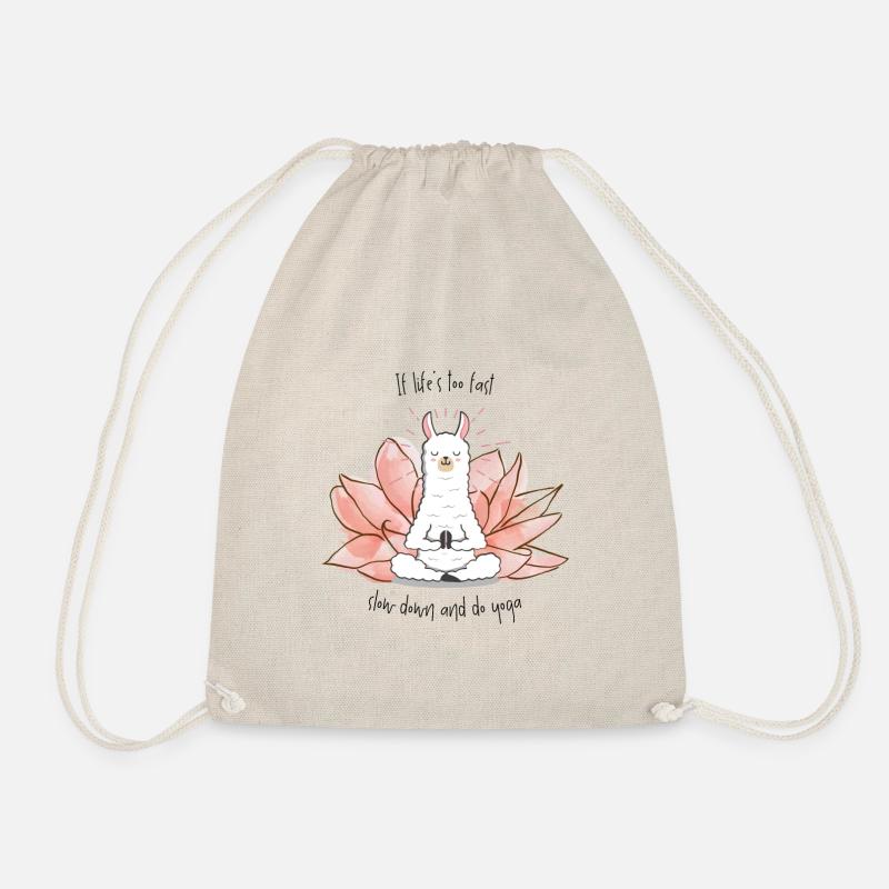 Slow down and do Yoga Lama - Turnbeutel - Natur