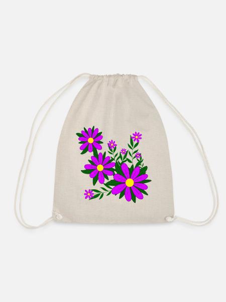 Blütenmuster Blumenranke Margerite Blüte floral - Turnbeutel - Natur