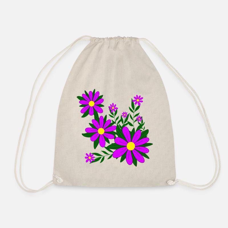 Blütenmuster Blumenranke Margerite Blüte floral - Turnbeutel - Natur