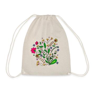 Flower meadow floral pattern flower tendril flower floral - Drawstring Bag - nature - Front
