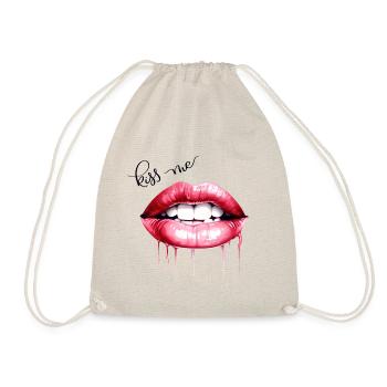 Embrasse-moi les lèvres Kissing Mouth Cadeau - Sac de sport léger - nature - Devant