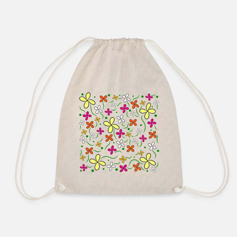 Flower meadow floral pattern flower tendril flower flower - Drawstring Bag - nature