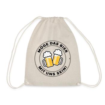 Möge Das Bier Mit Uns Sein! (Spruch / 3C / POS) - Turnbeutel - Natur - Vorne