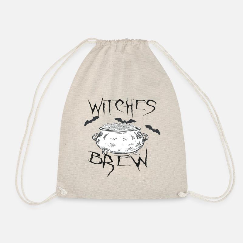Halloween Cauldron Witch's Brew - Drawstring Bag - nature