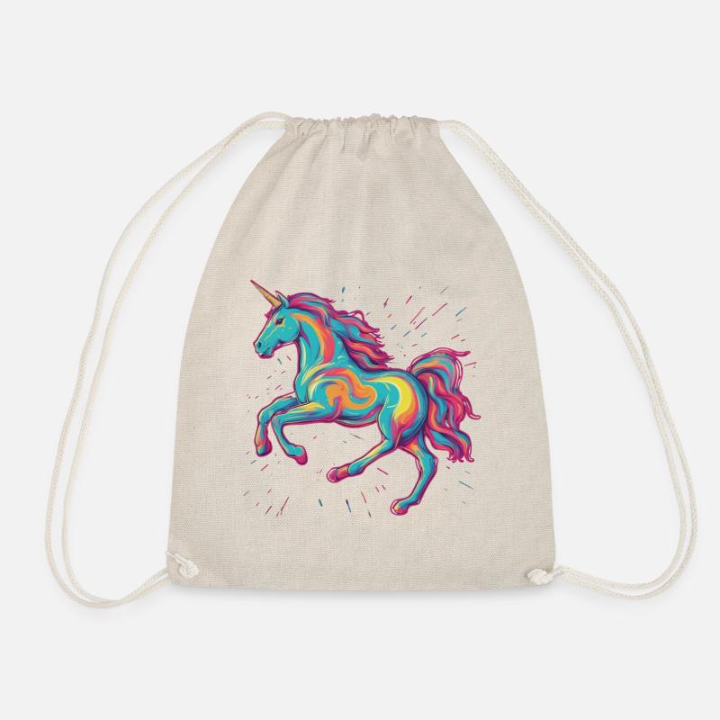 Retro Unicorn 1 - Drawstring Bag - nature