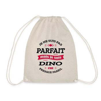 DINO PARFAIT - PRENOM DINO - Sac de sport léger - nature - Devant