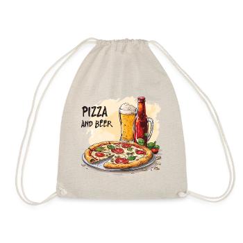 Pizza et bière Nourriture Alcool Dictons drôles - Sac de sport léger - nature - Devant