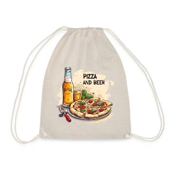 Pizza et bière Nourriture Alcool Dictons drôles - Sac de sport léger - nature - Devant