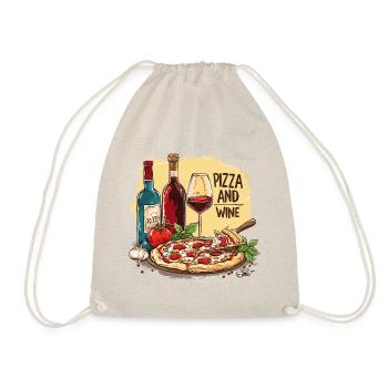 Pizza et vin Nourriture Alcool - Sac de sport léger - nature - Devant