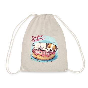 Doughnut Dog Dreams Donut Hunde Träume - Drawstring Bag - nature - Front