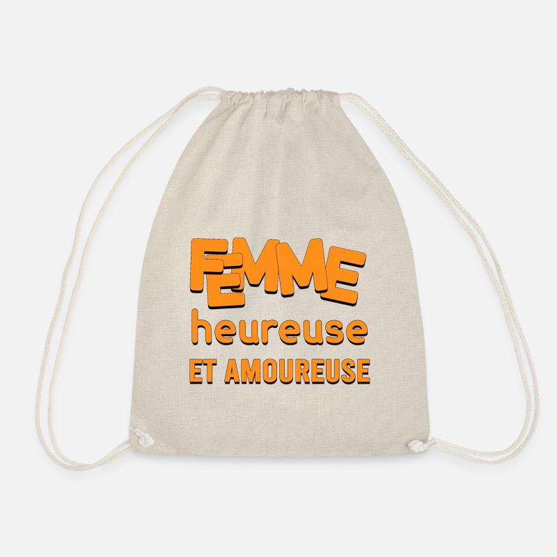 HAPPY AND LOVING WOMAN - Drawstring Bag - nature