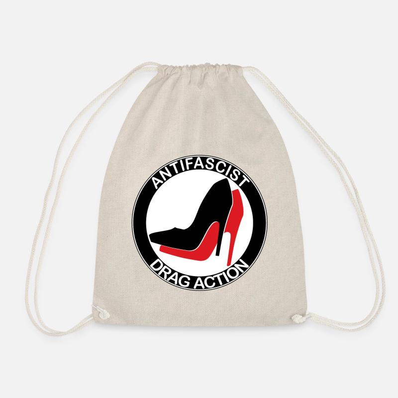 ANTIFASCIST DRAG ACTION - Drawstring Bag - nature