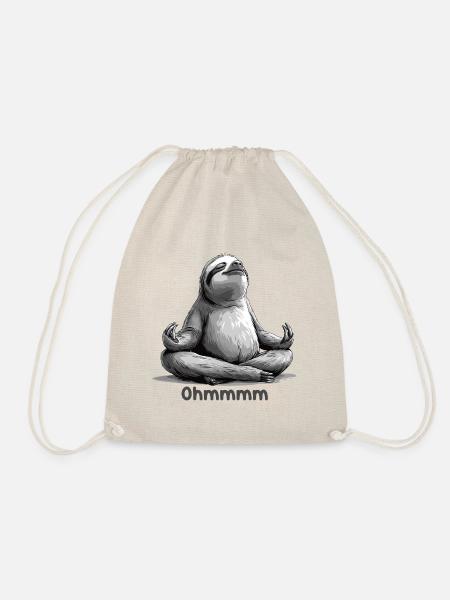 Yoga Faultier Entspannung Chillen Meditation - Turnbeutel - Natur