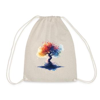 Baum bunt Aquarell Stil - Turnbeutel - Natur - Vorne