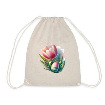 Tulipe colorée de printemps avec œuf de Pâques - Sac de sport léger - nature - Devant